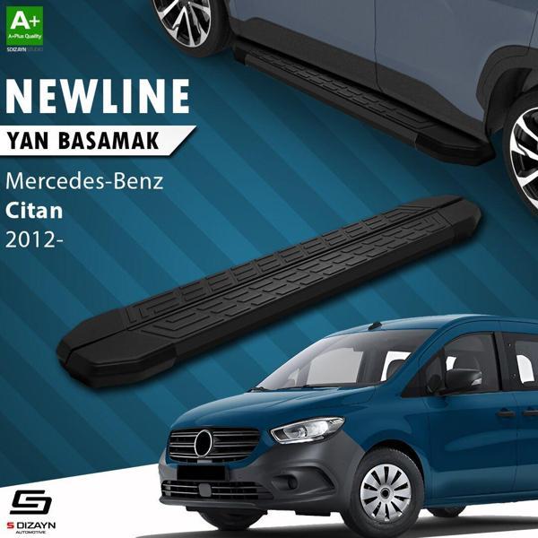 S-Dizayn Mercedes Citan Uzun Şase NewLine Siyah Yan Basamak 223 Cm 2012-2021 A+ Kalite - Image 1