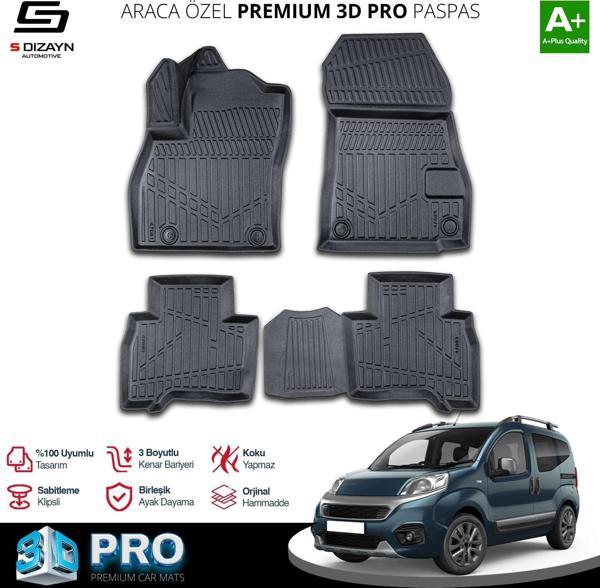 S-Dizayn Fiat Fiorino 3D Pro Havuzlu Paspas 2023 Üzeri A+ Kalite - Image 1