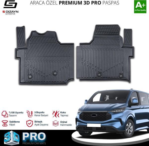 S-Dizayn Ford Tourneo Custom 3D Pro Havuzlu Paspas 2024 Üzeri A+ Kalite - Image 1