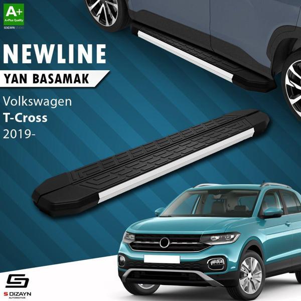S-Dizayn VW T-Cross NewLine Aluminyum Yan Basamak 173 Cm 2019-2023 A+ Kalite - Image 1