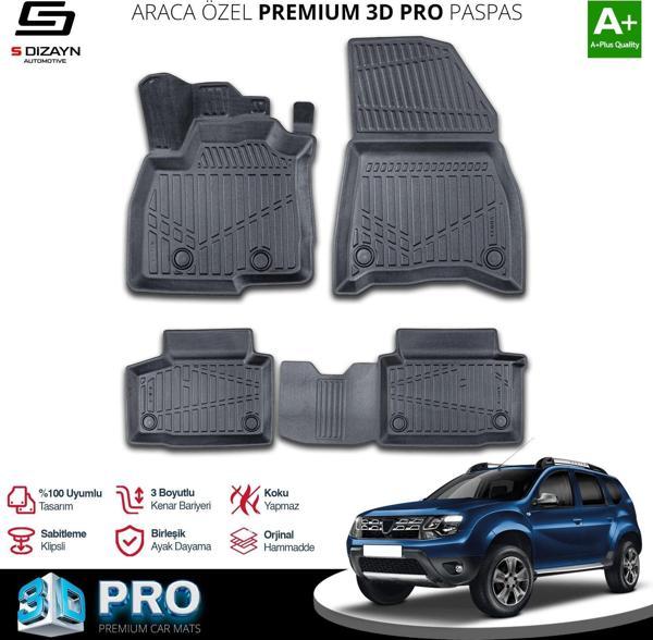 S-Dizayn Dacia Duster 4X4 3D Pro Havuzlu Paspas 2018-2022 A+ Kalite - Image 1