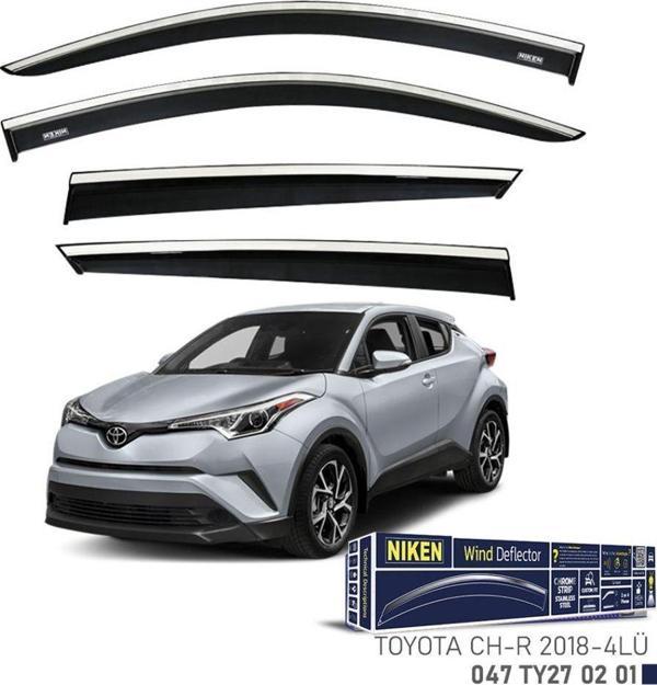 Niken Toyota Uyumlu C-Hr 2018 - Kromlu Cam Rüzgarlığı 4'Lü - Image 1