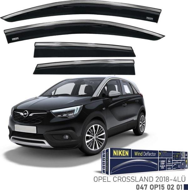 Niken Opel Uyumlu Crossland X - Crossland -2018 Kromlu Cam Rüzgarlığı 4Lü Parça - Image 1