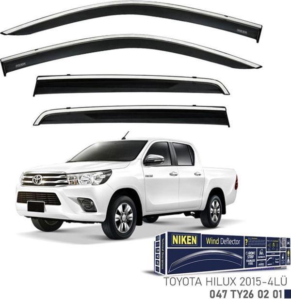 Niken Toyota Uyumlu Hilux -2015 Kromlu Cam Rüzgarlığı 4Lü Parça - Image 1