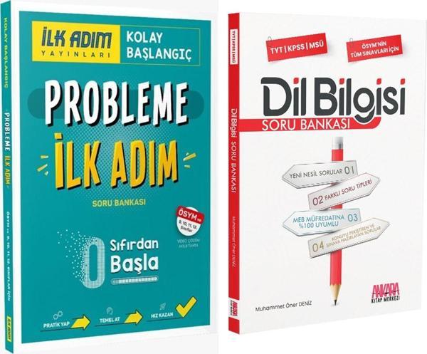 İlk Adım Yayınları Probleme İlk Adım ve AKM Dil Bilgisi Soru Bankası Seti 2 Kitap - İlk Adım Yayınları - Image 1