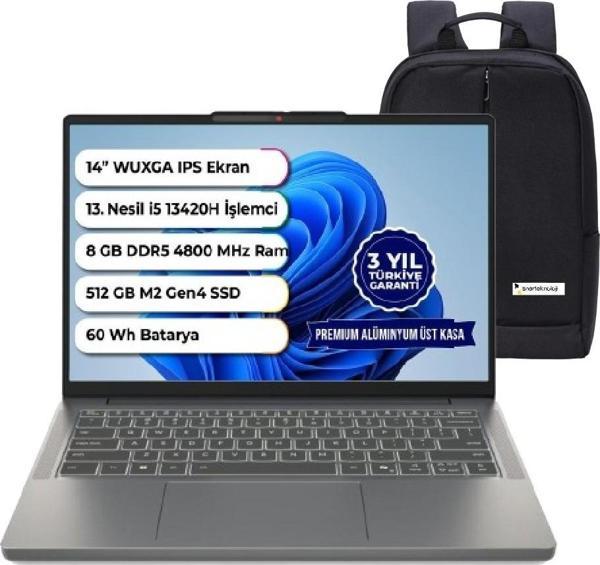 Ideapad Slim 3 14IRH10 Intel I5 13420H 8 GB 512 GB SSD Wuxga Windows 11 Pro 14 Inç 83K00028TR Snertech Çanta - Image 1