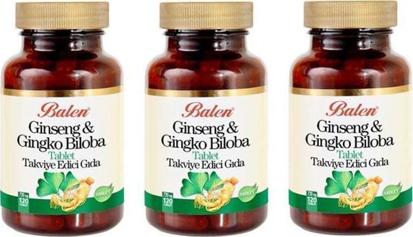 Balen Ginseng & Ginkgo Biloba 720 Mg 120 Tablet X 3 Adet - Image 1