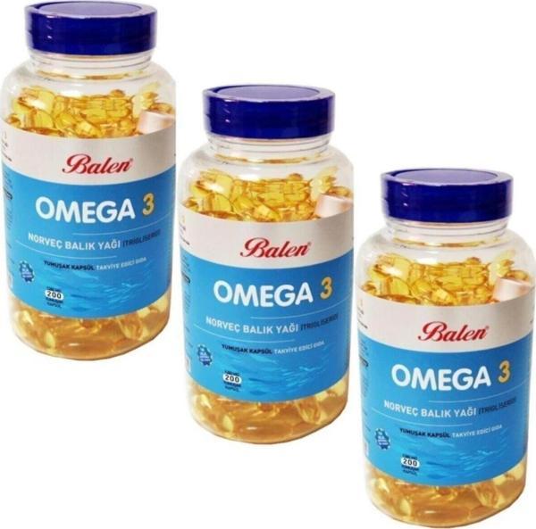 Balen Omega 3 Norveç Balık Yağı(Trigliserid)Yum.Kap.1380Mg*200*3 Adet - Image 1