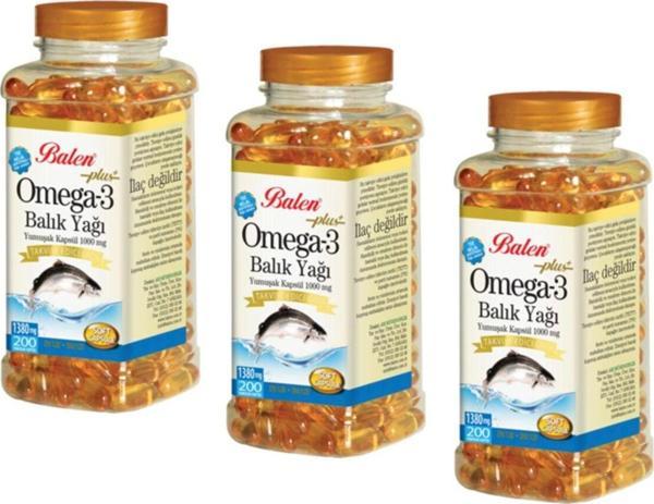Balen Omega 3 Balık Yağı 1380 Mg 200 Kapsül 3 Adet - Image 1