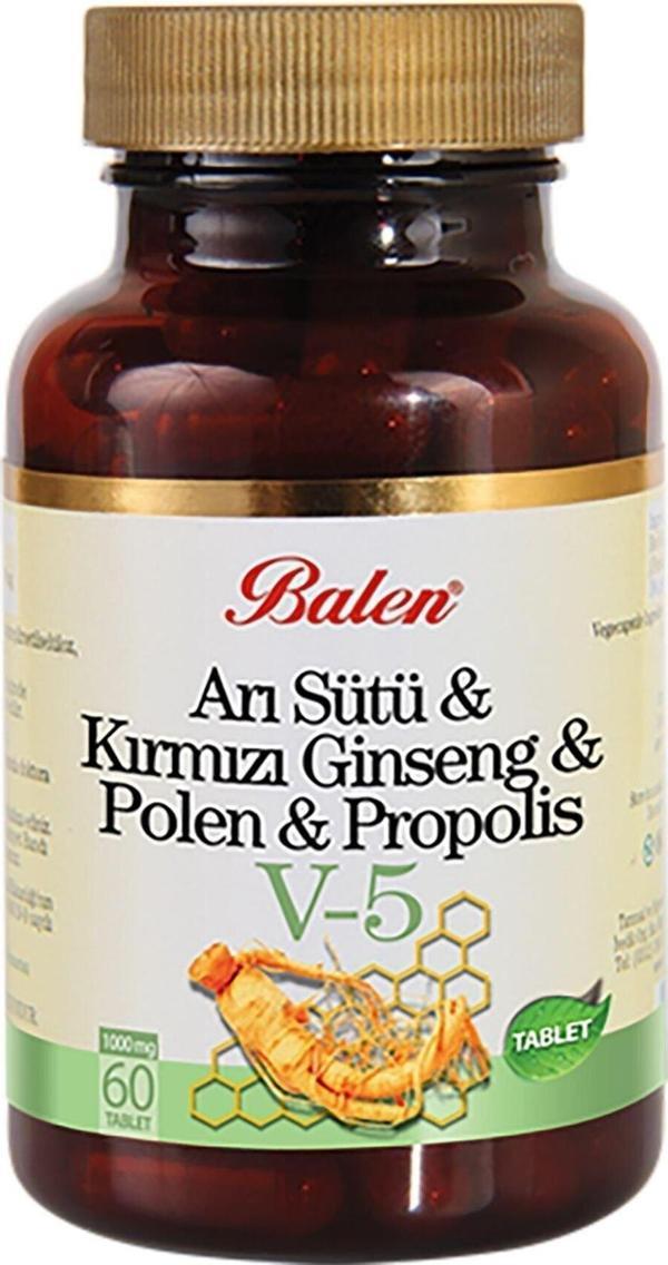 Balen V-5 Arı Sütü Ginseng Polen Propolis V5 60 Tablet - Image 1