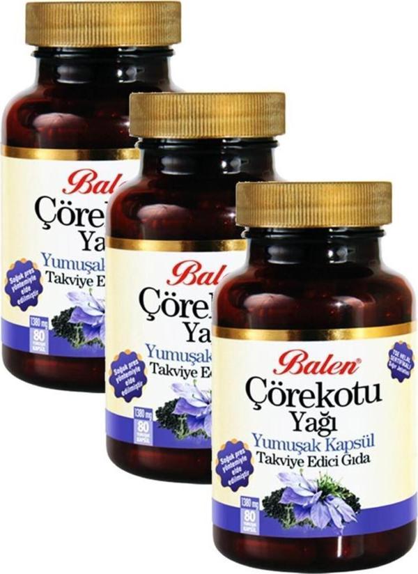 Balen Çörekotu Yağı Yumuşak Kapsül 1380 Mg 80 Kapsül 3 Adet - Image 1