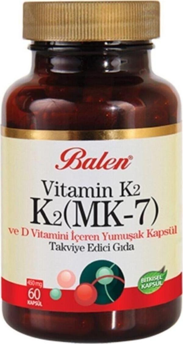 Balen K2 Mk7 Vitamin K2 Ve D Vitamini 450 Mg 60 Kapsül - Image 1