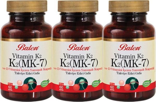 Balen Vitamin K2- K2 Mk-7 Ve D Vitamini Içeren Yumuşak Kapsül X 3 Adet - Image 1