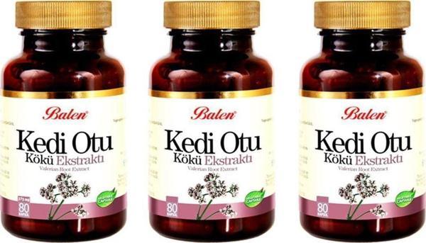 Balen Kedi Otu Kökü Ekstraktı (Valerian Root) 375 Mg 80 Kapsül 3 Adet - Image 1