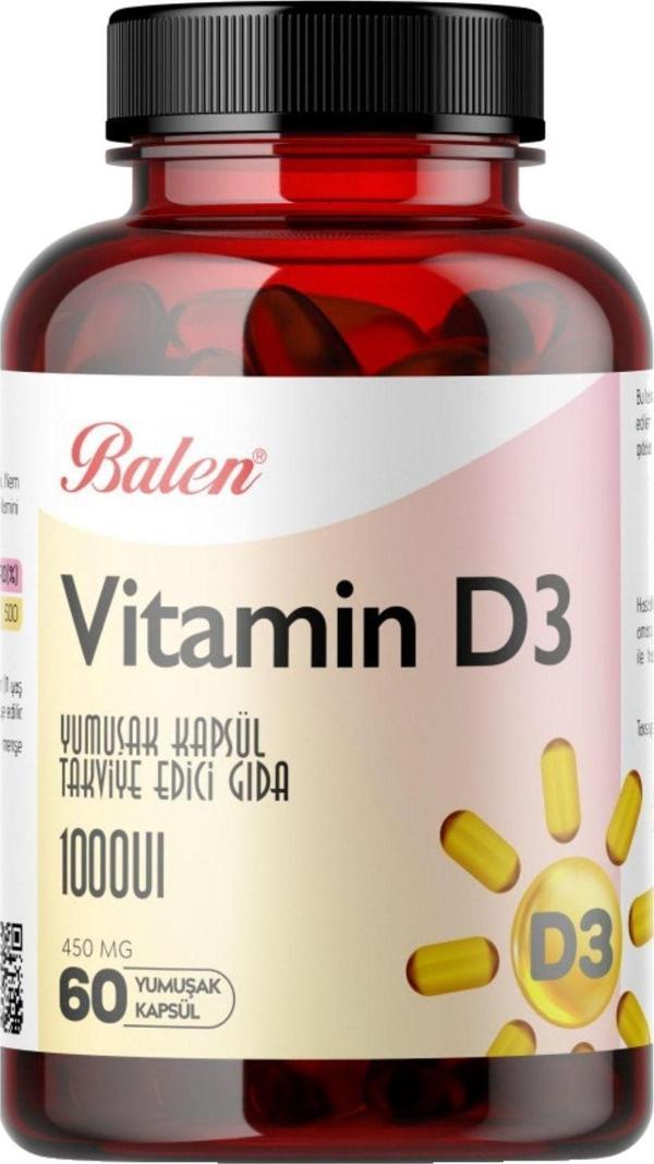 Balen Vitamin D3 Takviye Edici Kapsül 450 Mg 60 Kapsül 1 Adet - Image 1
