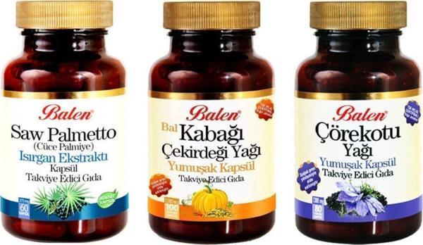 Balen Saw Palmetto-Isırgan Kabak Çekirdeği Yağı Çörekotu Yağı - Image 1