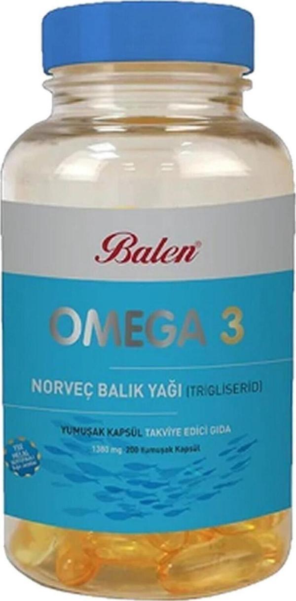 Balen Omega 3 Norveç Balık Yağı 200 Kapsül X 1380 Mg - Image 1