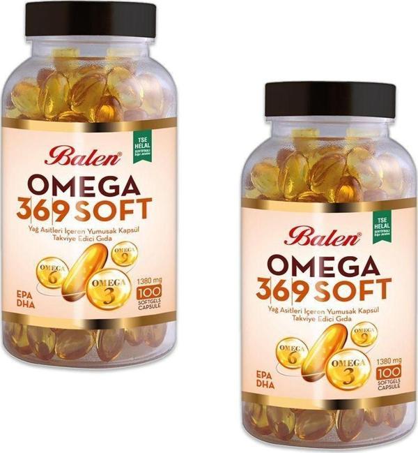 Balen Omega 3-6-9 Soft Yağ Asitleri İçeren 1380 Mg 100 Yumuşak Kapsül X 2 Adet - Image 1