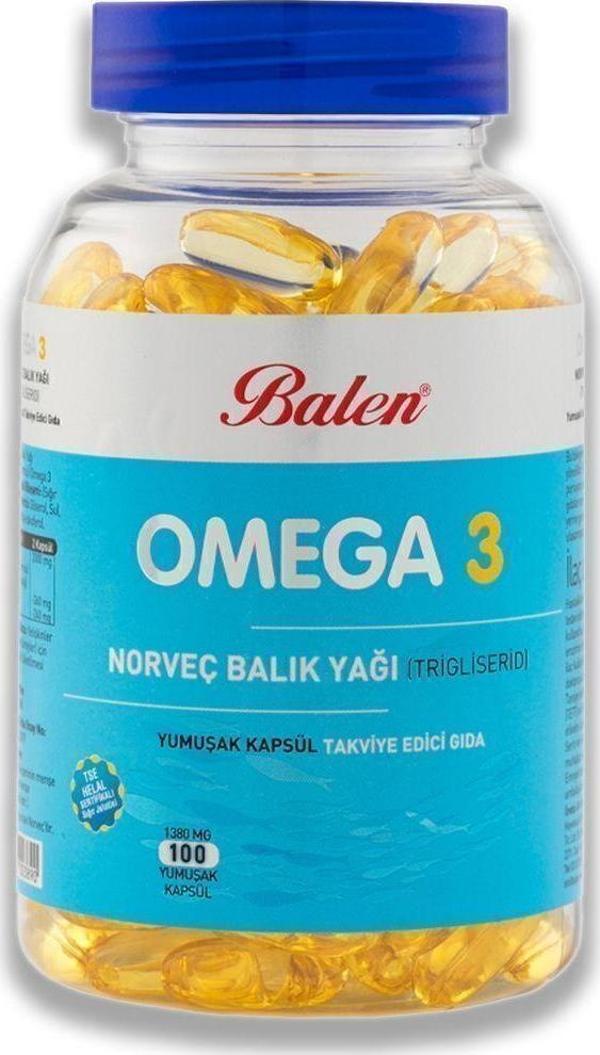 Balen Omega 3 Norveç Balık Yağı (Trigliserid Form) 1380 Mg 100 Kapsül - Image 1
