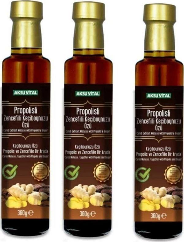 Aksu Vital 3 Şişe Propolis Zencefil Ve Keçi Boynuzu Özü 350 Gr - Image 1