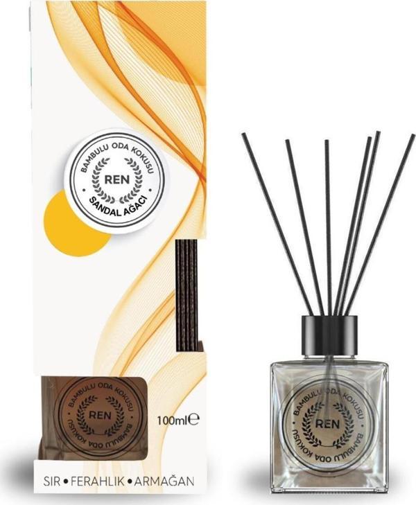 Ren Sandal Ağacı Bambu Çubuklu Oda Kokusu 100 Ml Reed Diffuser - Sandalwood - Image 1