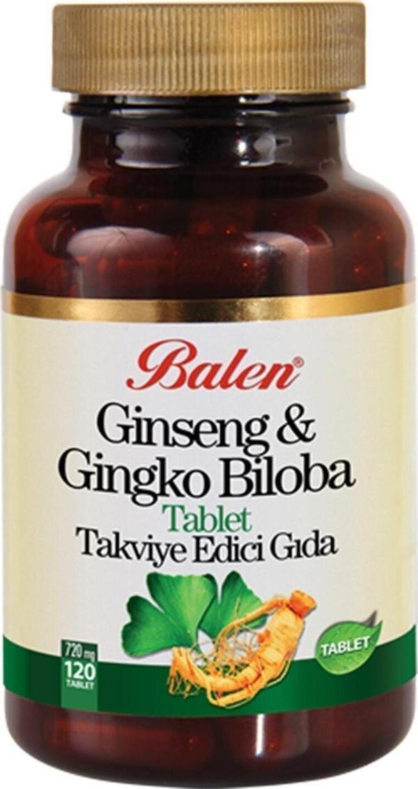 Balen Ginseng Gingko Biloba Ginkgo 720 Mg 120 Tablet Kırmızı Ginseng Ginkgo Ginko Biloba Tableti - Image 1