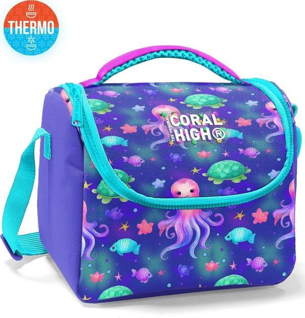Coral High Kids Lavanta Turkuaz Deniz Temalı Thermo Beslenme Çantası 12783 - Image 1