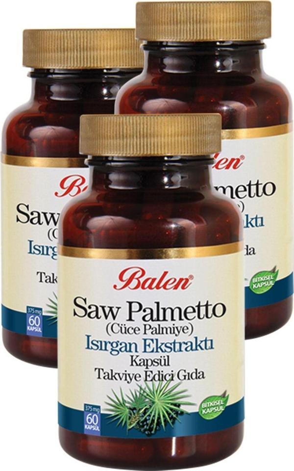 Balen Saw Palmetto ( Cüce Palmiye ) Isırgan Ekstraktı 375Mg* 60 Kapsül 3 Adet - Image 1