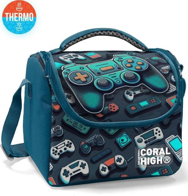 Coral High Kids Nefti Gamer Desenli Thermo Beslenme Çantası 12784 - Image 1