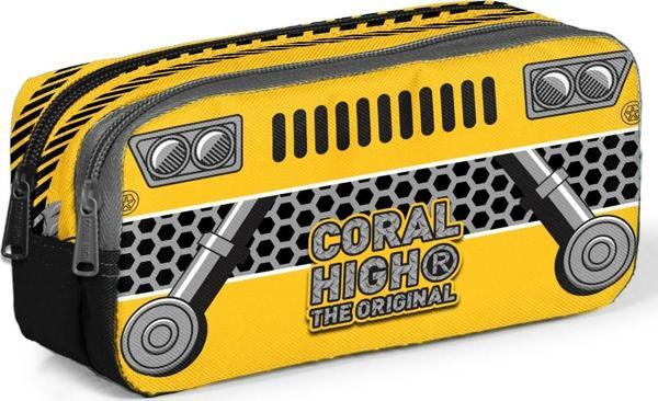 Coral High Kids Sarı Siyah Robot Desenli İki Bölmeli Kalem Çantası 12098 - Image 1