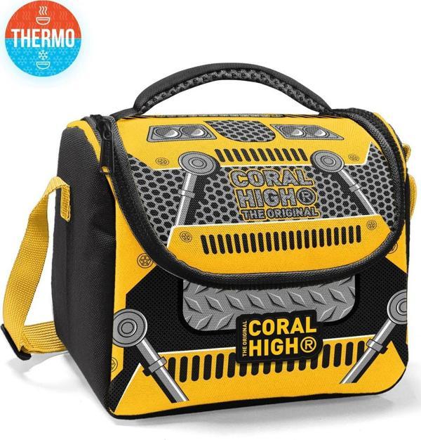 Coral High Kids Sarı Siyah Robot Desenli Thermo Beslenme Çantası 12785 - Image 1