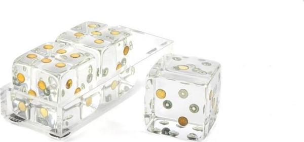 Mikasa Moor Clear Akrilik Dek 3lü Zar Seti 16x6x6cm - Image 1