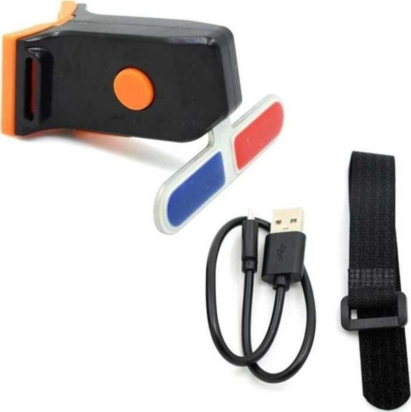 Forte Gt Bisiklet Arka Stop Çakarlı Xbyc 6132 Usb Şarjlı ( Mavi-Kırmızı ) - Image 1