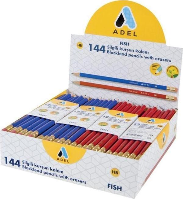 Adel Fish Pencil Silgili Kurşun Kalem - 12 Adet - Image 1