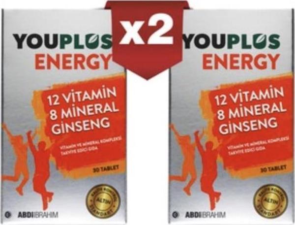 Youplus Energy 12 Vitamin 8 Mineralli Multi-Vitamin 30 Tablet | 2 Adet - Image 1