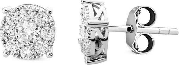Lilarote Pırlanta 0.59 Ct. Modern Tasarım Coronet Tektaş Küpe - Image 1