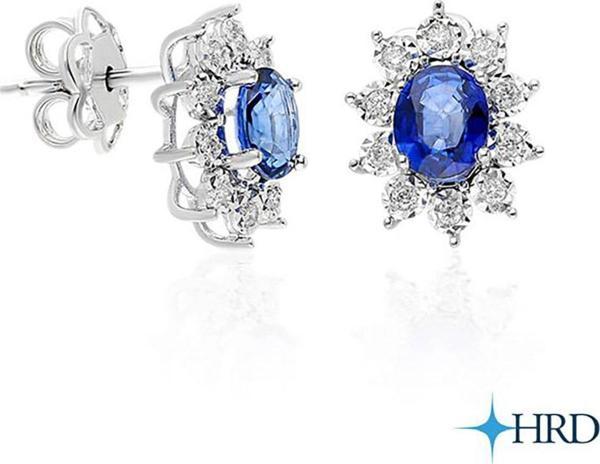 Lilarote Pırlanta 2.47 Ct Safir Pırlanta Küpe - Image 1