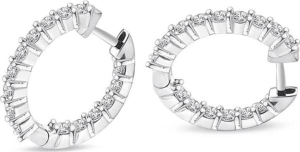 Lilarote Pırlanta Kadın Beyaz 1.28 Ct Pırlanta Halka Küpe - Image 1