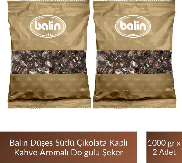 Balin Düşes Çikolata Kaplı Kahve Aromalı Sert Şeker 1000 gr x 2 Adet - Image 1