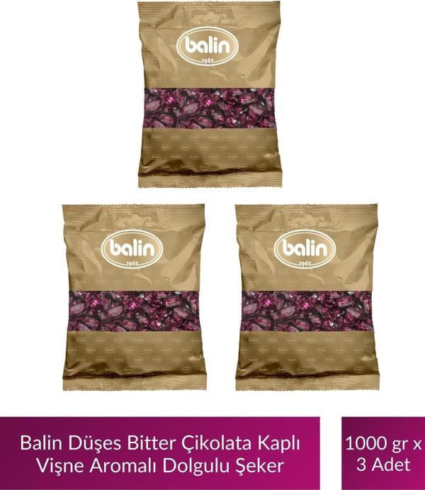Balin Düşes Çikolata Kaplı Vişne Aromalı Sert Şeker 1000 gr x 3 Adet - Image 1
