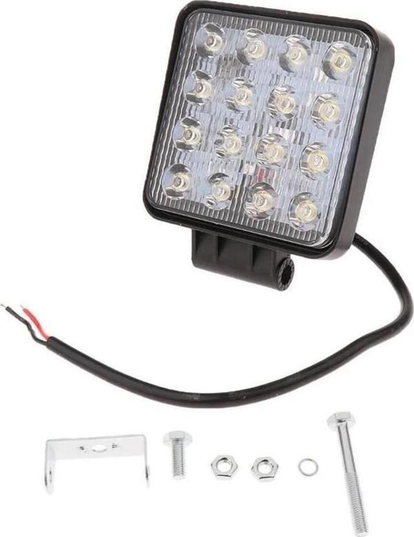 16 Led 48W Off Road Sis Farı Lambası Kare Gemi Tekne Slim 12V - Image 1