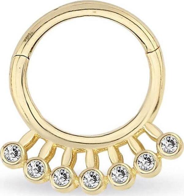 Lilarote Pırlanta Yedi Taşlı Altın Helix Piercing - Image 1