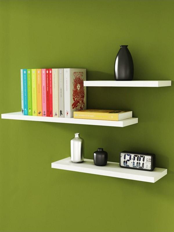 Mbes Mobilya Duvar Rafı Beyaz 3 Lü Raf 60x14 cm - Image 1