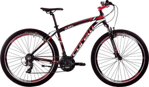 Corelli Dusty 1.1 V Fren Shimano 21 Vites 27,5 Jant Dağ Bisikleti Siyah Kırmızı Beyaz 18 Kadro - Image 1