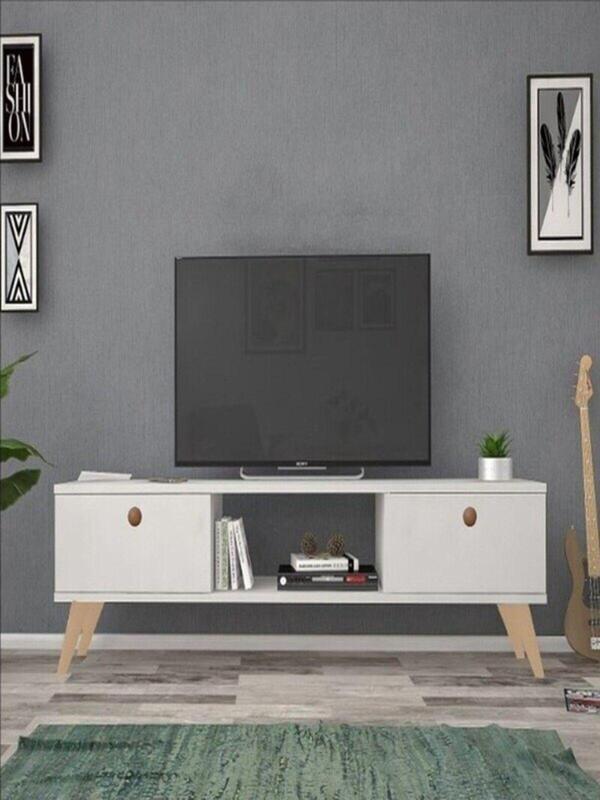Mbes Mobilya 140 Cm Eda Beyaz Tv Ünitesi 140x30 cm - Image 1