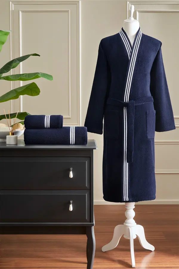 Özdilek Wonder Maskülen Kimono Bornoz  XL - Lacivert - Image 1