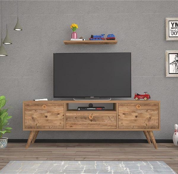 Mbes Mobilya 140 Cm Elif Ceviz Tv Ünitesi 140x36 cm - Image 1