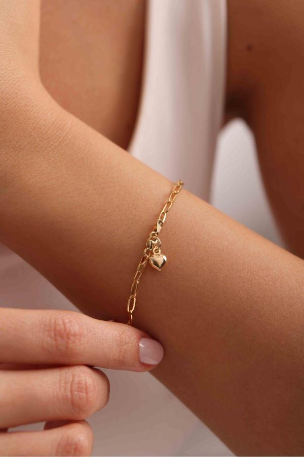 Kalp Charm Sallantılı Std Ataş Bileklik - Image 1