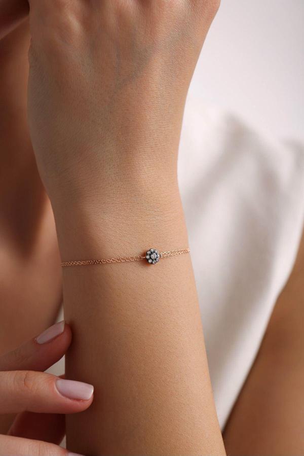 Taşlı Margherita Rose Gold Bileklik - Image 1