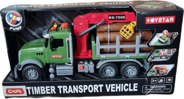 Ctoys Işıklı ve Sesli Sürtmeli Odun Taşıyıcı Tır - Image 1
